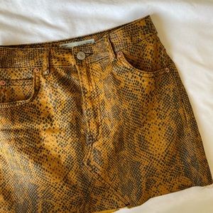 Topshop Snakeskin Miniskirt